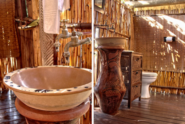 Safari tents bathroom Shindzela Tented Camp Timbavati Game Reserve Bush Camp South Africa